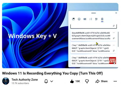 Windows 11 is Recording Everything You Copy