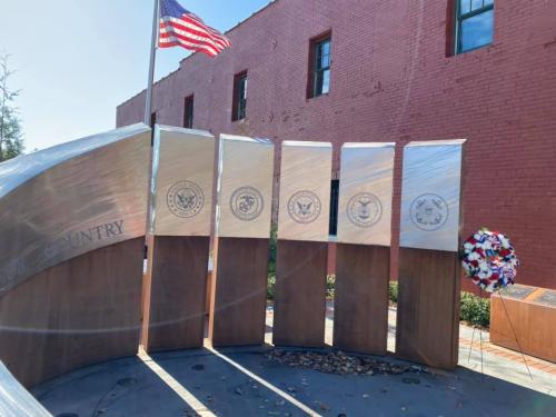 Flag - At veteran's memorial