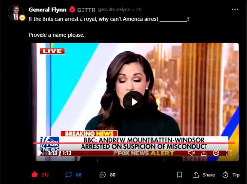 Fmr Prince Andrew Arrested ~General Flynn~