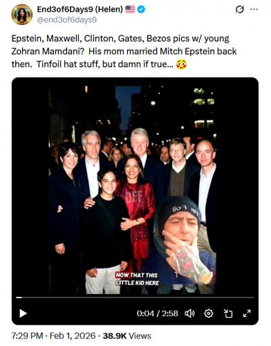 Zohran Mamdani with Epstein Maxwell Clinton Gates and Bezos