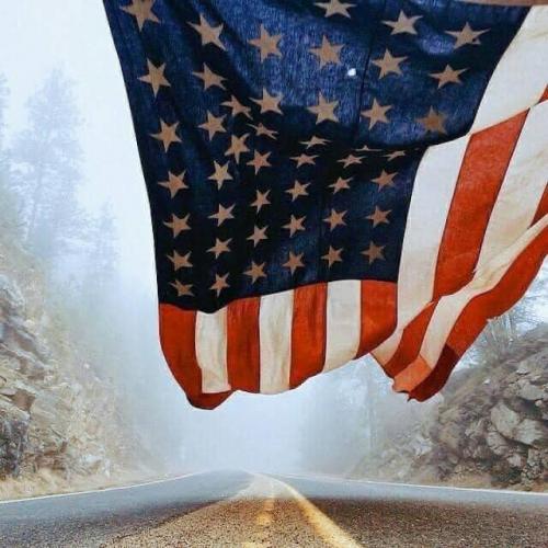 Flag - Waving above road