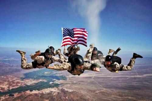 Flag - With military paratroopers