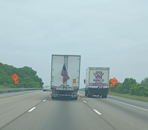 Flag - On interstate in the mid-west