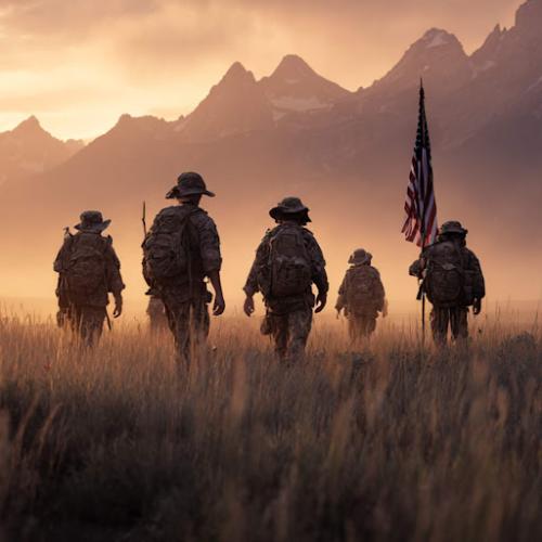 Flag - Military - Sunset