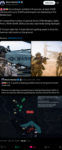Screenshot 2026-03-24 at 18-06-06 Mario Nawfal on X 🚨🇺🇸🇮🇷 According to multiple U.S sources at least 7 000 marines and up to 3 000 paratroopers are deploying to the Middle East. An unspecified number of special forces (75[...]