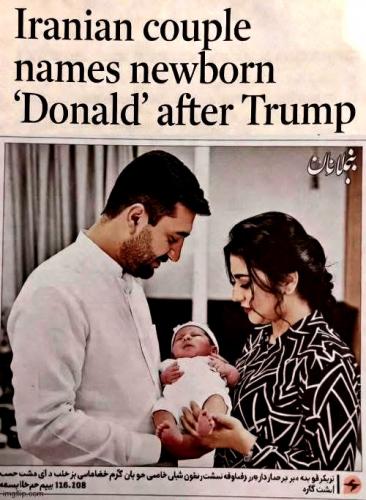 Irainian Couple Names Newborn Afteter Trump