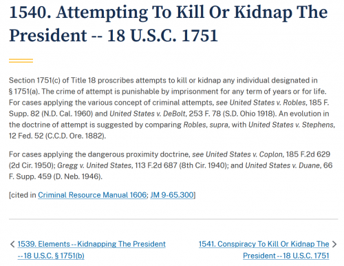 4-27-26 Attempting To Kill Or Kidnap The President