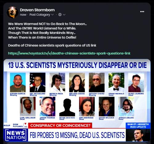 FBI Probes 13 Missing or Dead US Scientists