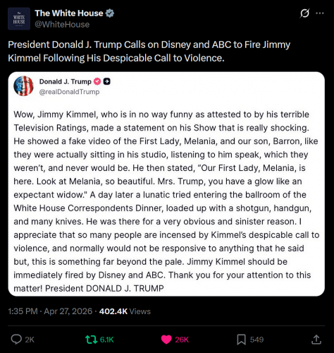 4-27-25 @POTUS @realDonaldTrump