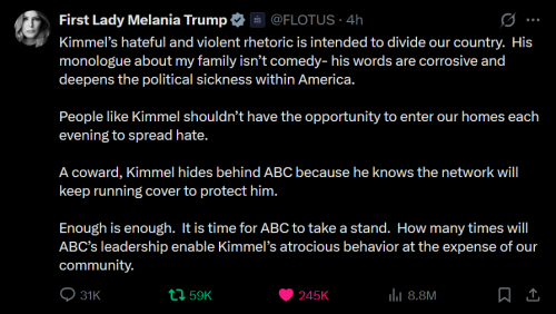4-27-26 @FLOTUS Melania Trump