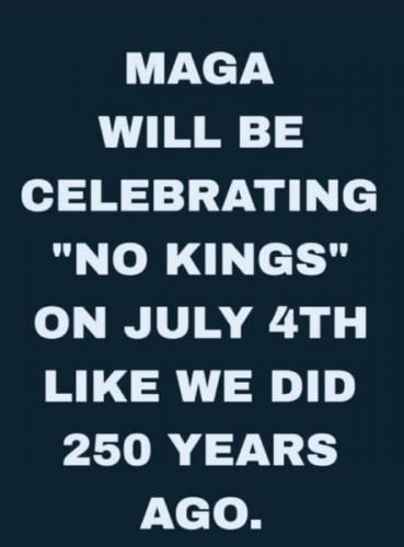 NO KINGS DAY JULY 4