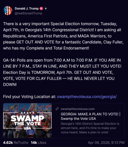4-7-26 #GEORGIA VOTE RED