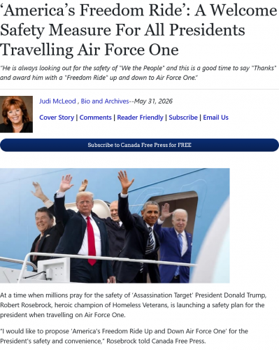 Screenshot 2026-05-31 at 16-45-07 ‘America’s Freedom Ride’ A Welcome Safety Measure For All Presidents Travelling Air Force One Canada Free Press
