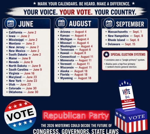 5-23-26 UPCOMING MIDTERM ELECTIONS CALENDAR