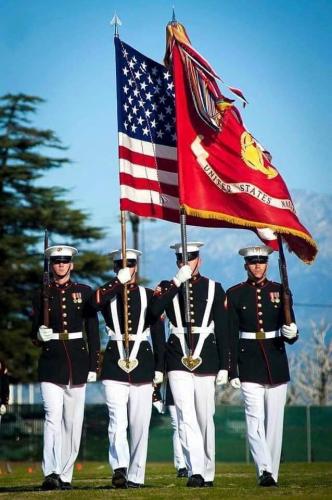 Flag - Marines presenting colors