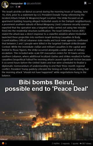 6-15-26 Israeli Airstrike on Beirut