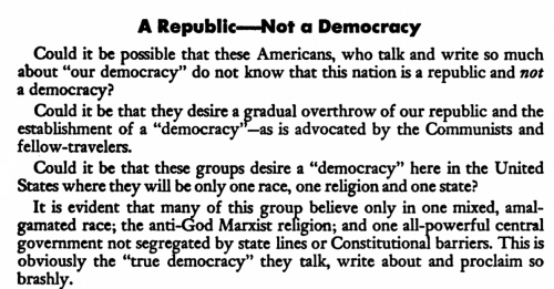 6-10-26 A Republic Not a Democracy