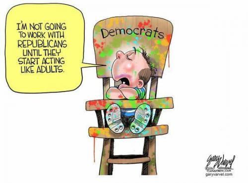 Cartoon - Democrats - Acting like children