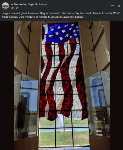 7-23-26 World Trade Center - Stained Glass of American Flag
