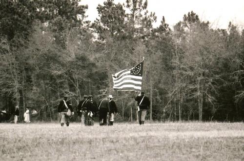 Flag - BW - Civil War Re-enactment